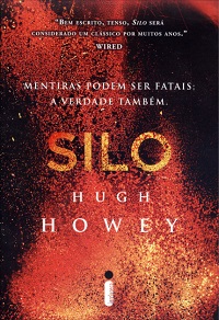 Capa do livro vermelha e preta parecendo lava. Escrito Silo Hugh Howey Mentiras podem ser fatais, a verdade também